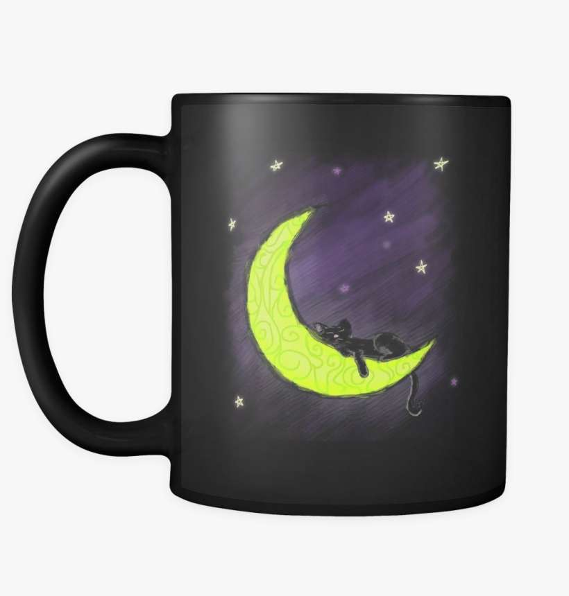 Cat Sleeping On The Moon Mug - Mug, transparent png download