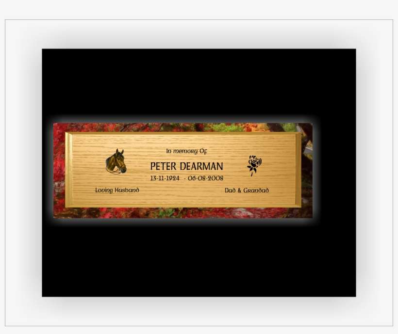 Oak Memorial Plaque 20" X 6", transparent png download