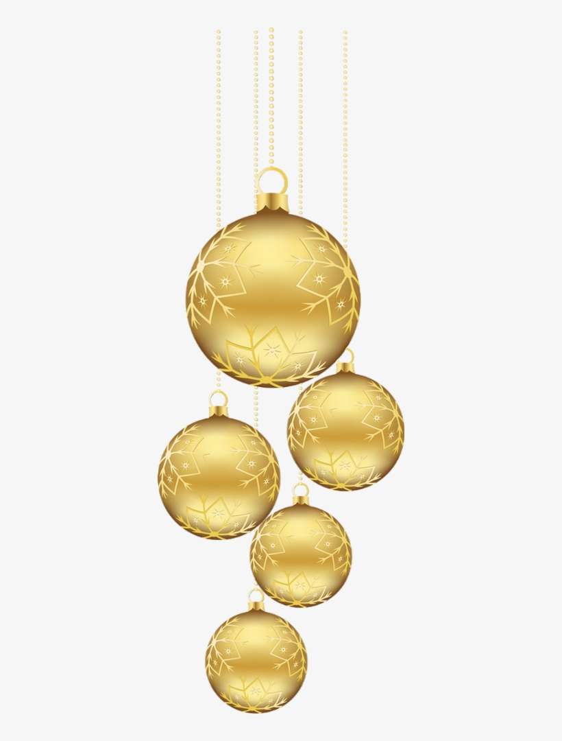 Hanging Gold Christmas Balls, transparent png download