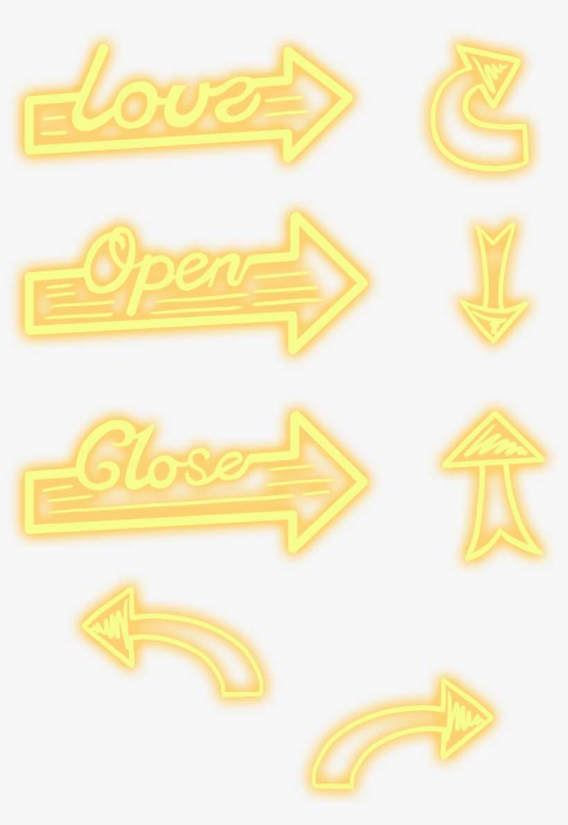 السهم والضوء النيون مفتوحة صورة ملف Psd - Neon, transparent png download