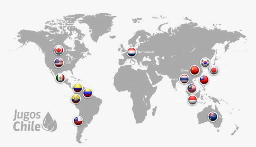 Main Markets - Yellow Color World Map, transparent png download