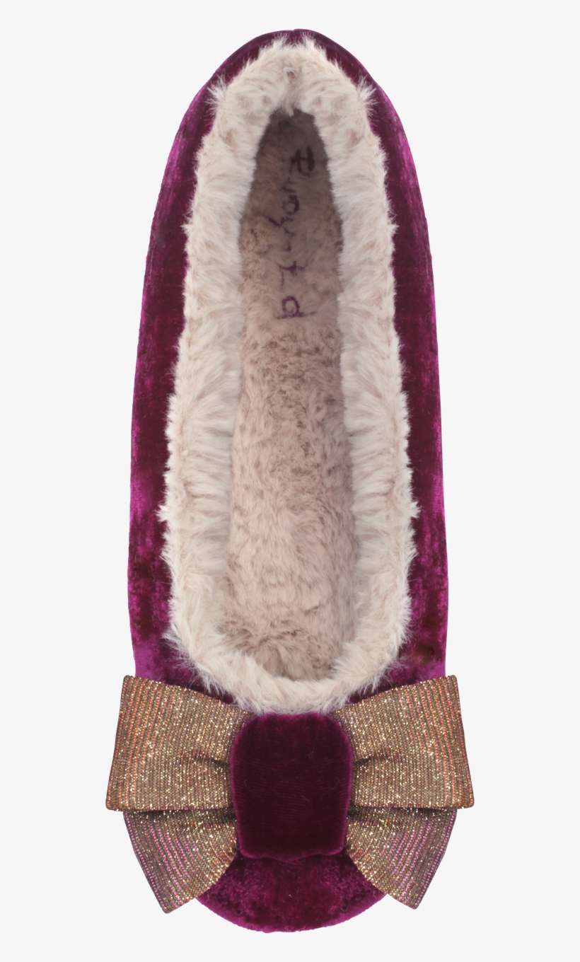 Ruby Ed Orchid Pink Shimmer Bow Ballerina Slipper - Fur Clothing, transparent png download