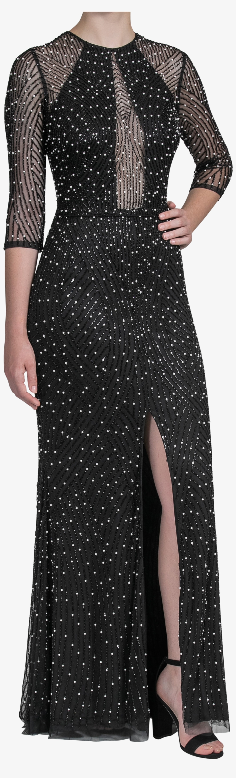 Black / Pearl White - Gown, transparent png download