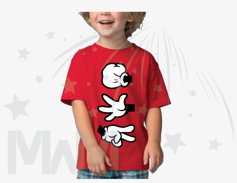 Rock Paper Scissors Disney Mickey Mouse Hands Cool - Mickey Christmas Shirt For Boy, transparent png download