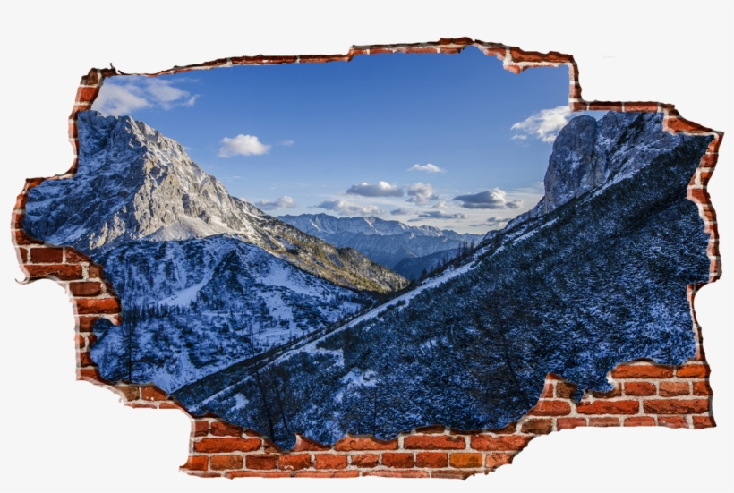 Zapwalls Decals Snow Mountain View Breaking Wall Nature - Альпы Fullhd, transparent png download
