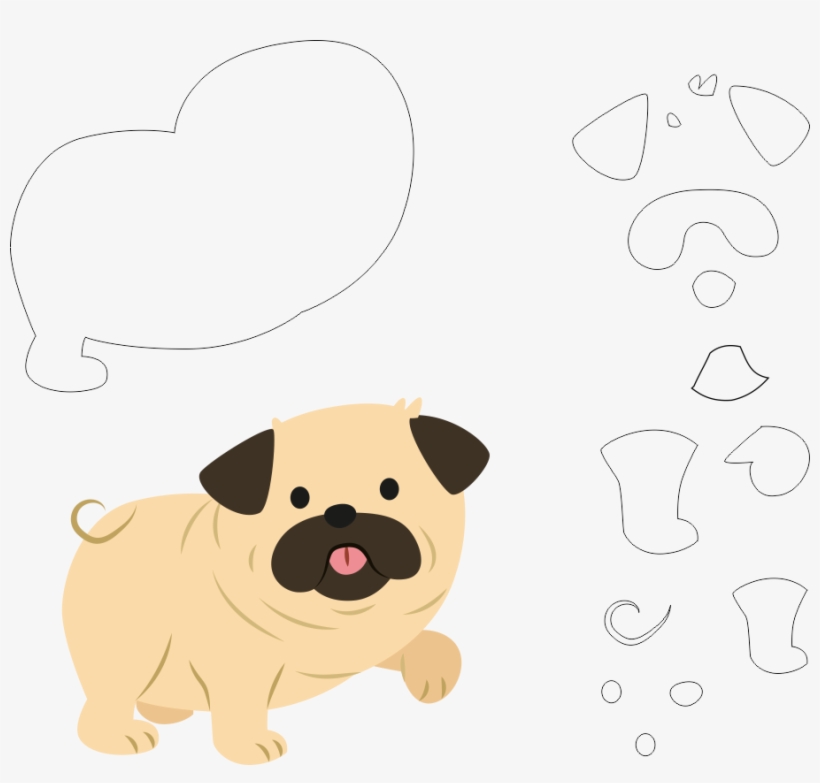 Molde De Cachorro Para Eva- Feltro E Artesanatos - Dog, transparent png download