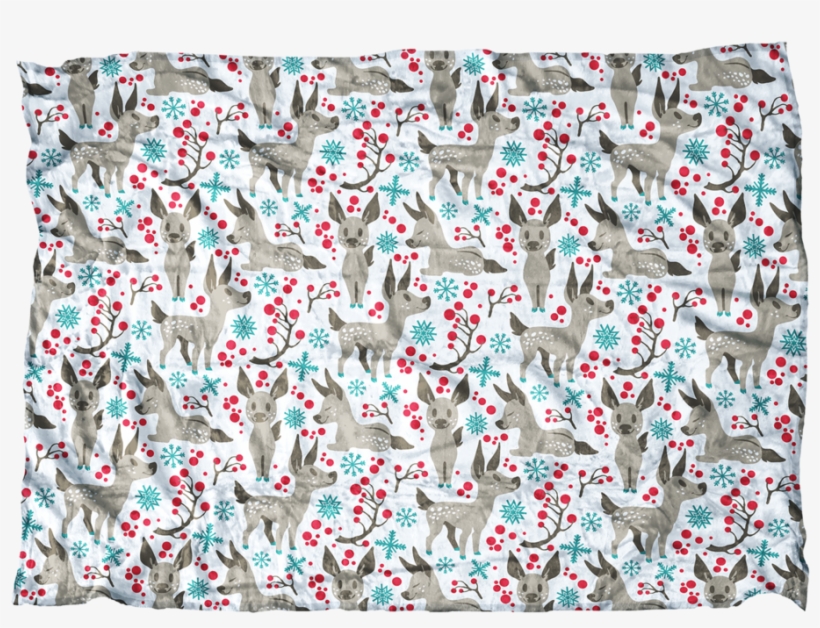 This Baby Deer Blanket With Blue Accents - Paw, transparent png download