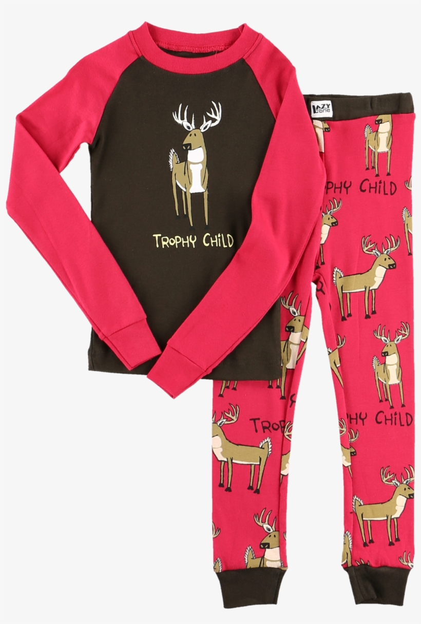 Lazyone Girl's Trophy Child Deer Pj Set - Pajamas, transparent png download