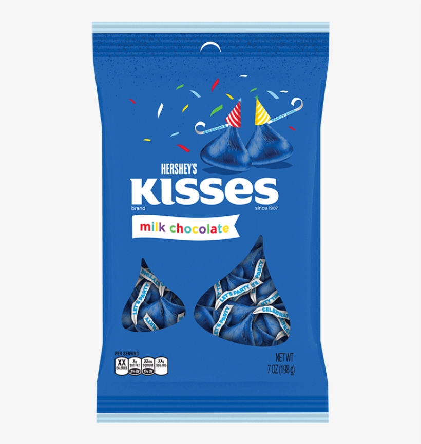 Hershey's Milk Chocolate Birthday Kisses Dark Blue - Blue Kisses Chocolate, transparent png download