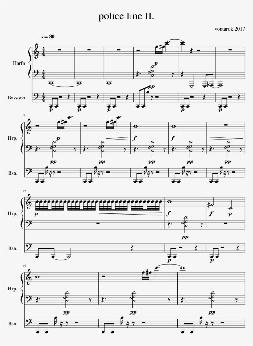Police Line Ii - Sheet Music, transparent png download