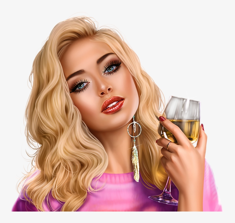 Painting Of Girl, 3d Girl, Illustration Girl, Girl - Blond, transparent png download