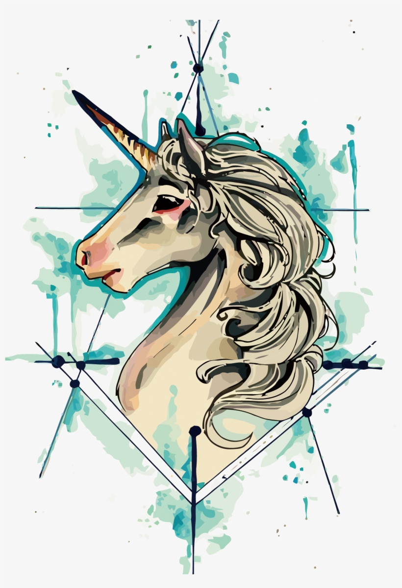 Tattoo Flash Vector Iphone Unicorn Drawing Clipart - 30th Birthday Unicorn, transparent png download