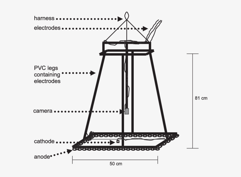 Schematic Of A Drop Electrofisher Used To Sample Lake - Architecture, transparent png download