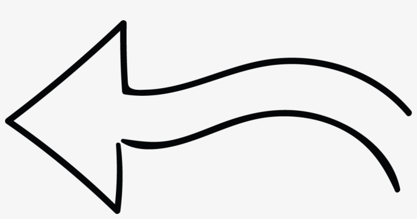 Left Arrow Doodle Line - Line Art, transparent png download