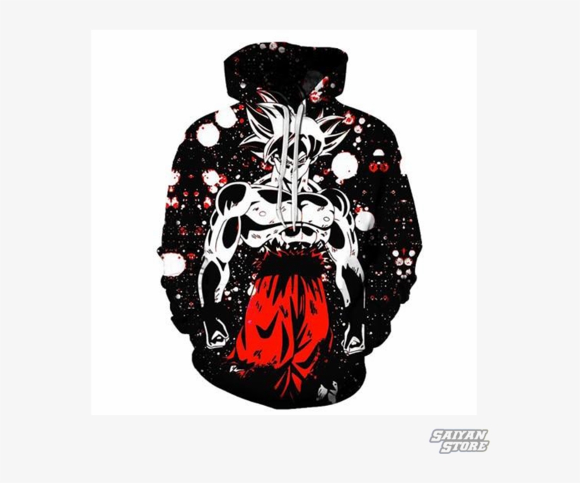 Ultra Instinct Goku Red & Black Hoodie - Goku, transparent png download