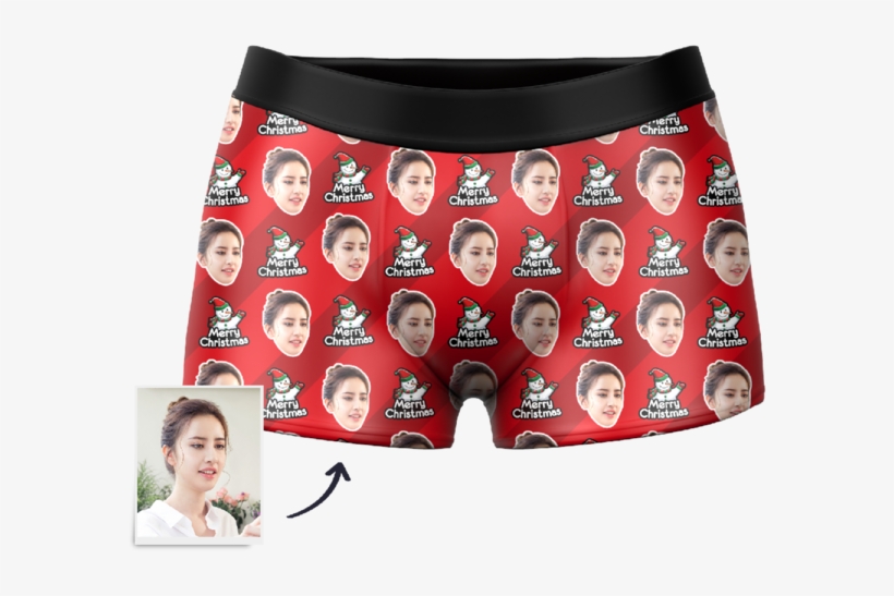 Custom Snowman Face Boxer Shorts - Underpants, transparent png download