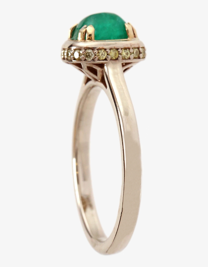 Colombian Emerald & Yellow Diamond Ring - Pre-engagement Ring, transparent png download