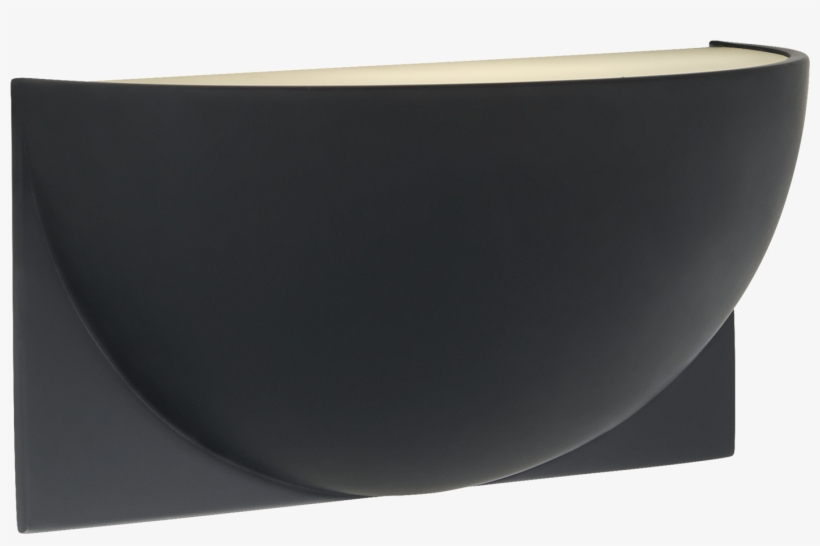 Quarter Sphere Small Up Light In Matte Black With Frosted - Oval, transparent png download