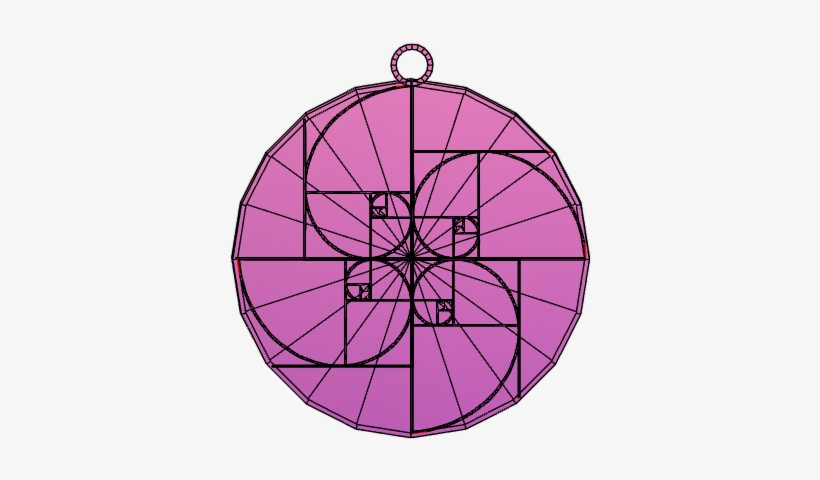 Fibonacci Spiral Pendant Mod 4 Spirals And Base - Circle, transparent png download
