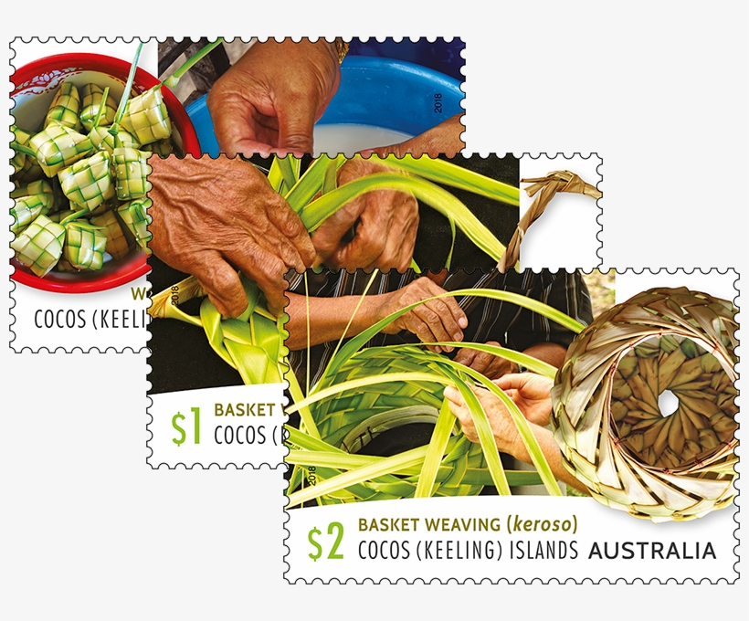 Set Of Cocos Islands Basket Weaving Stamps, transparent png download