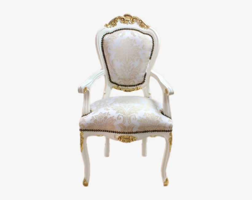 Luxury Armchair Biege&gold Frame, Biege Royal Flowers - Chair, transparent png download