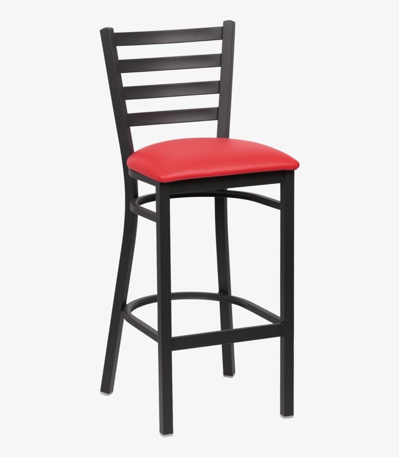 Royal Industries Ladder Back Matte Black Finish Metal - Bar Stool, transparent png download