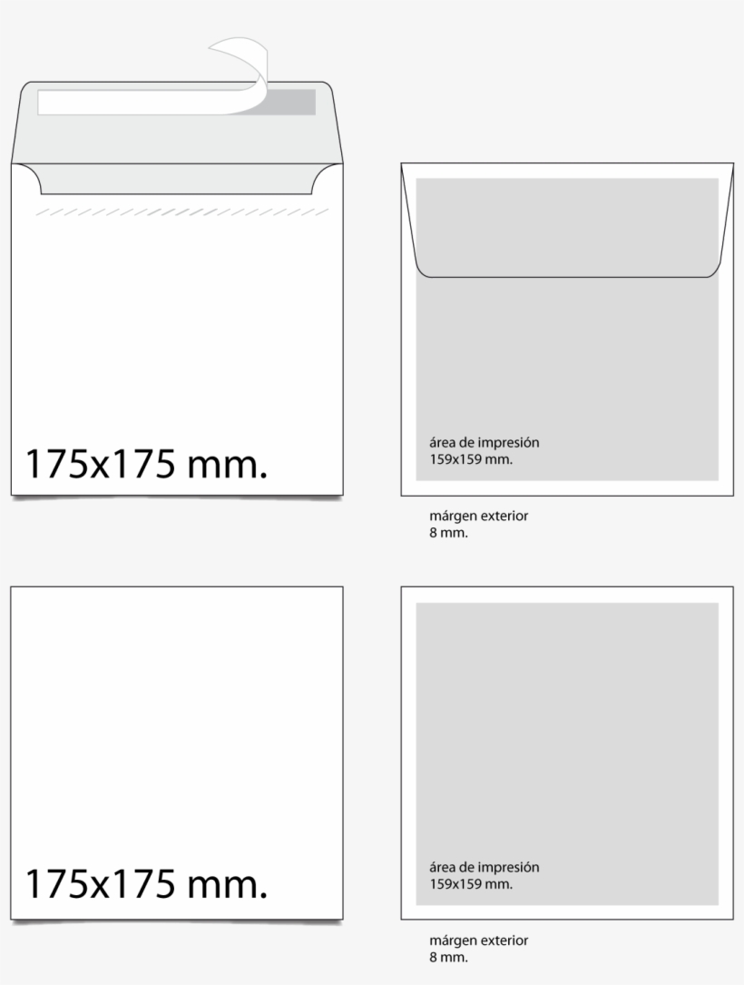 Medidas De Sobre Cuadrado, transparent png download