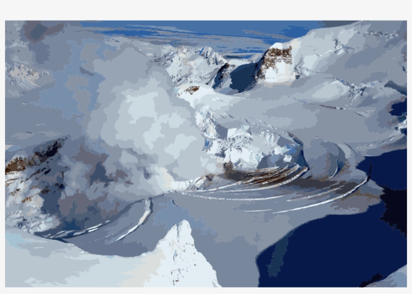 Mount Redoubt Alaska Volcano Observatory Glacier Fourpeaked - Volcano Under A Glacier, transparent png download