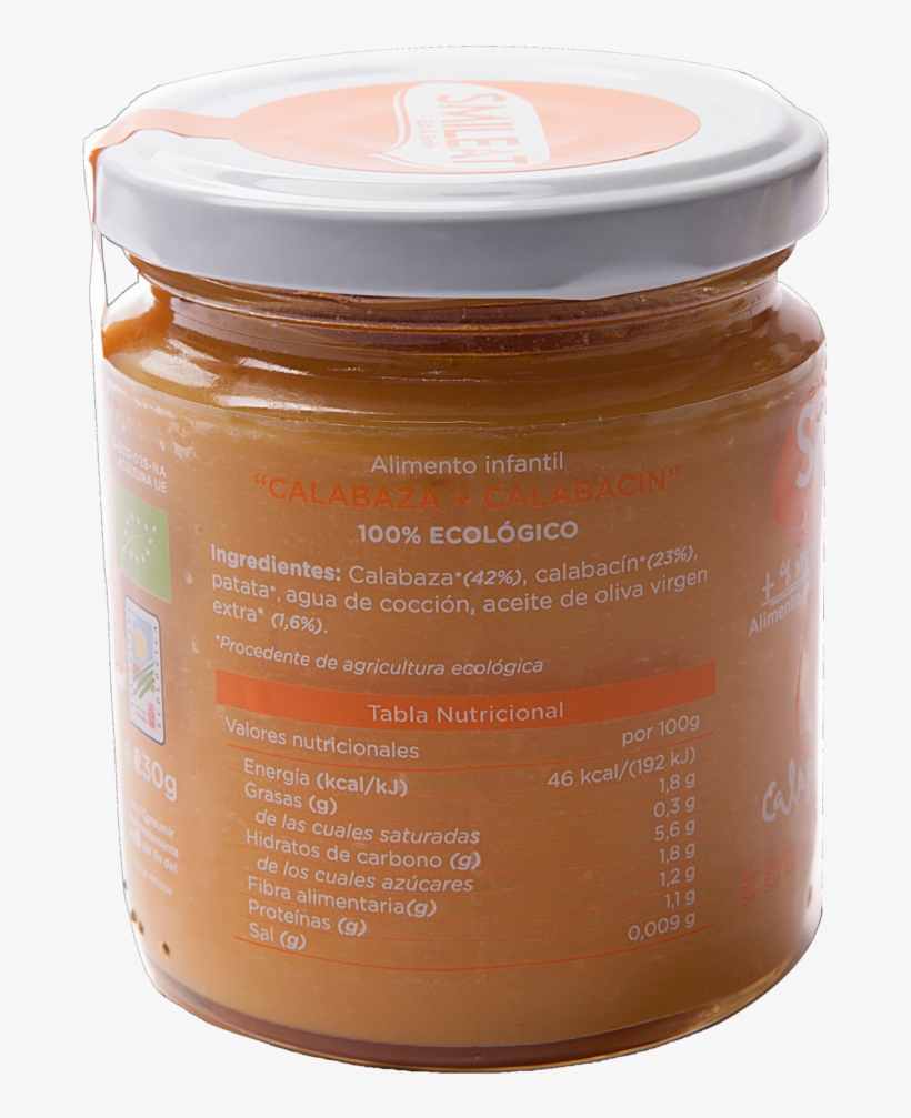 Potito Ecologico Calabaza Y Calabacin Smileat 230 Gr - Dulce De Leche, transparent png download