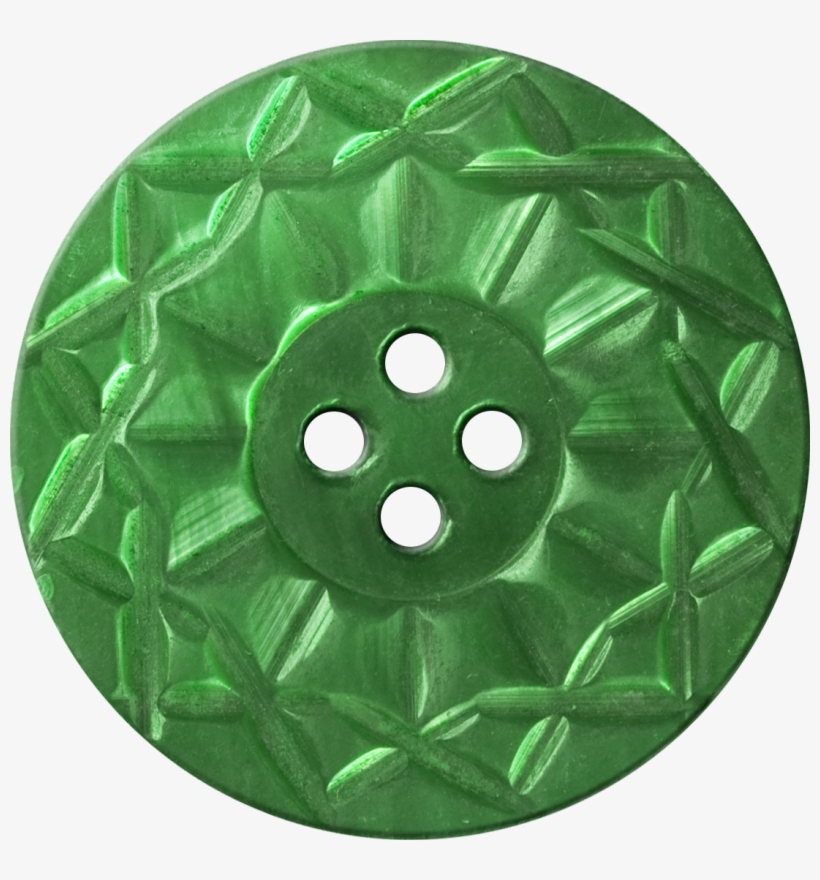 Button With Twelve-pointed Intertwining Border, Green - Shirt Buttons, transparent png download