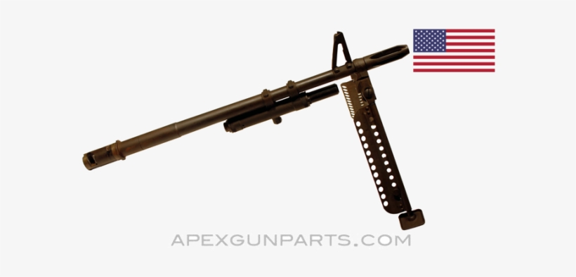 M60 Barrel Assembly With Bipod And Flash Hider, - Assault Rifle, transparent png download