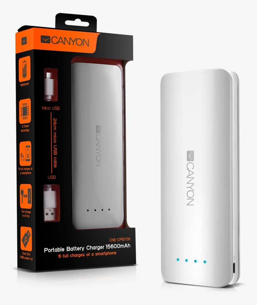 Canyon Power Bank 15600mah, transparent png download
