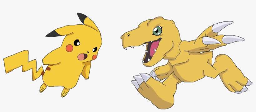 Pikachu And Agumon By Bubblecat14 D78flu0 - Pikachu And Agumon, transparent png download