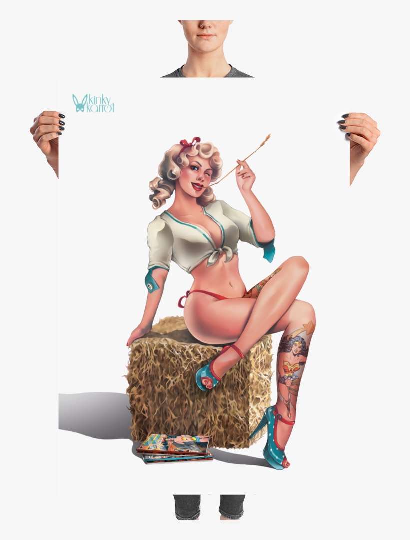 Classic Blonde Pin-up Girl Large Poster - Pudding Poster, transparent png download