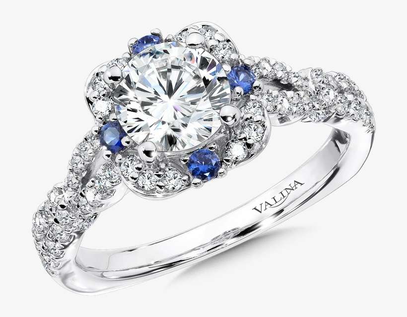 Stock - Sapphire Ring Diamond Halo Side, transparent png download
