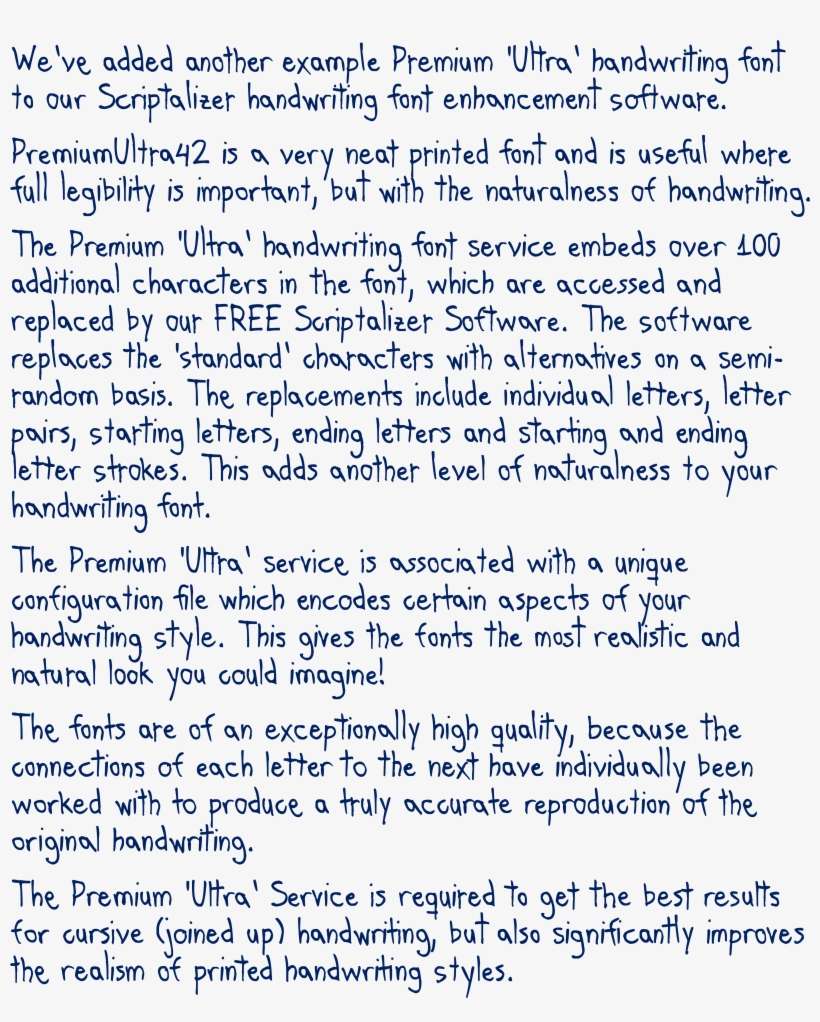 The Premium 'ultra' Handwriting Font Service Embeds - Handwriting Fonts Print, transparent png download
