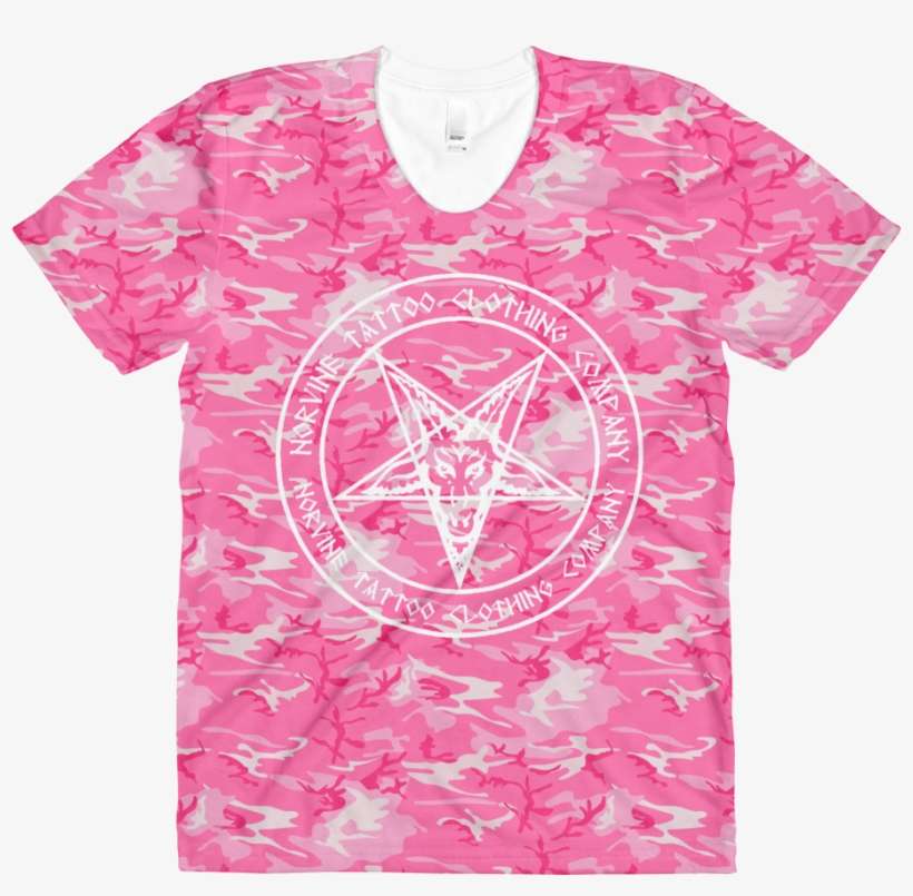 Pentagram Pink Camo Women's T-shirt - Shirt, transparent png download