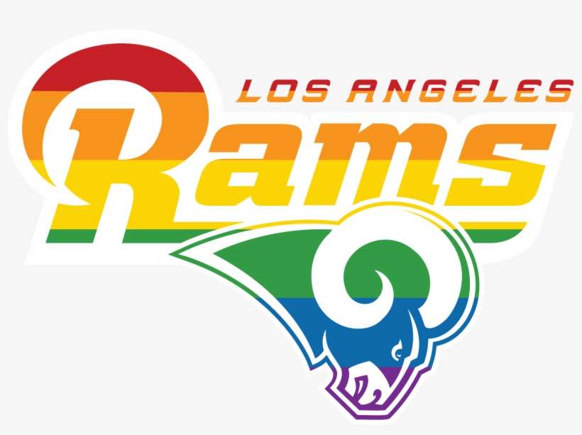 El Equipo De La Nfl, Los Angeles Rams Continúan Apoyando - La Rams Rainbow, transparent png download