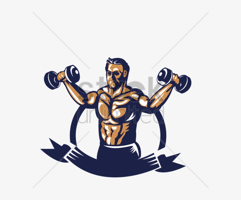 Dumbbells Clipart Group Fitness - Bodybuilder With Dumbbell Clipart, transparent png download