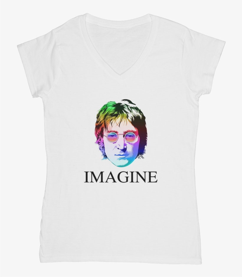 John Lennon 2 ﻿classic Women's V Neck T Shirt - Active Shirt, transparent png download