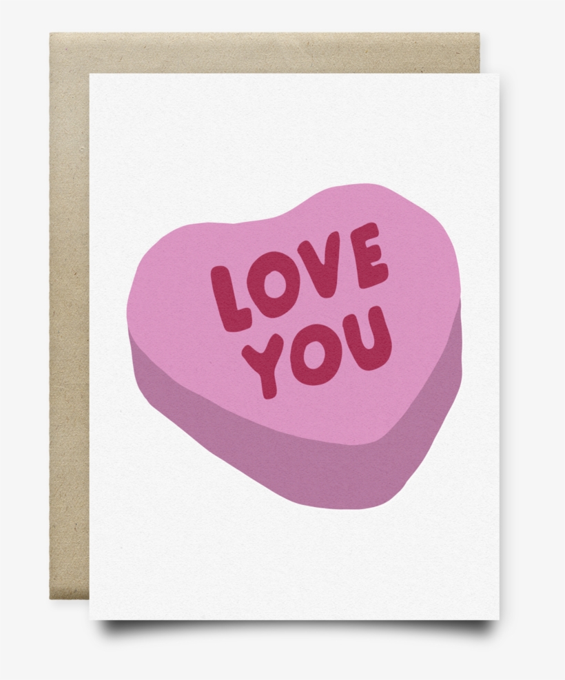 Love You Candy Hearts - Greeting Card, transparent png download