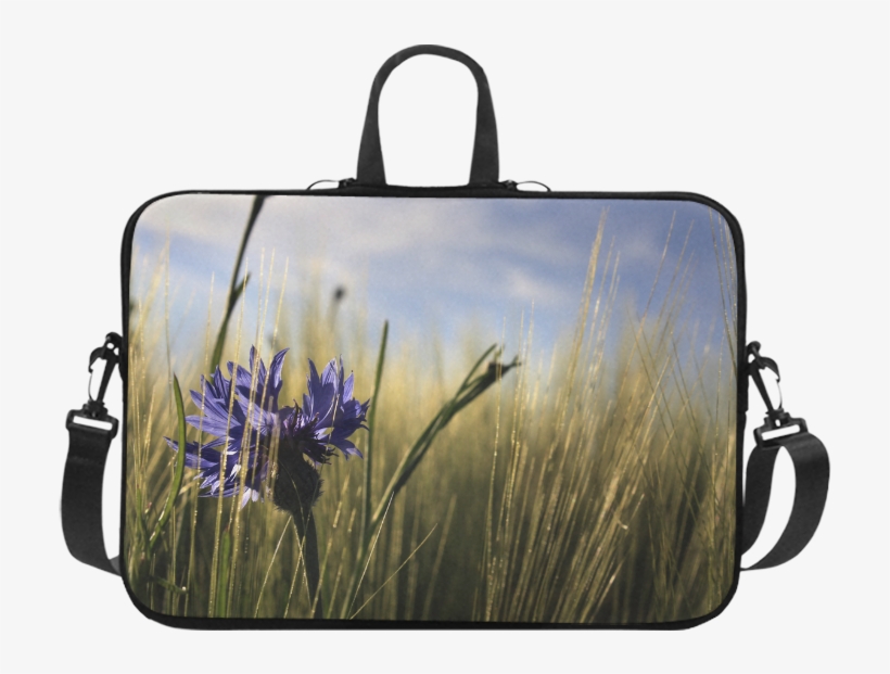 Cornflower Bluebottle Wheat Field Summer Laptop Handbags - Laptop, transparent png download