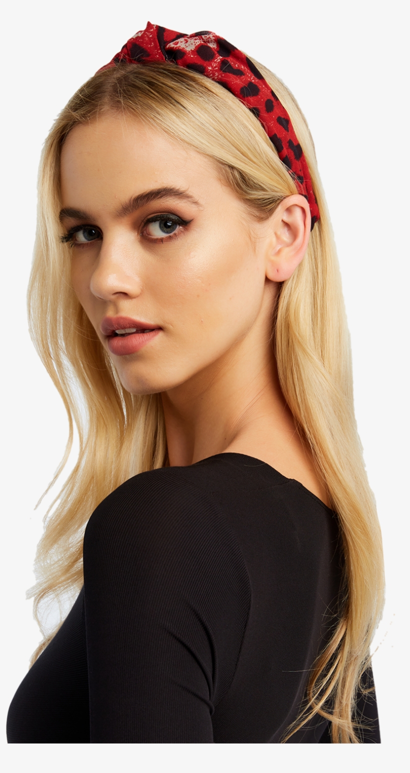 Knot Headband In Colour Red Bud - Headpiece, transparent png download