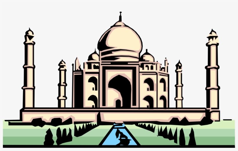 Vector Illustration Of Taj Mahal Marble Mausoleum On - Taj Mahal Clipart Png, transparent png download