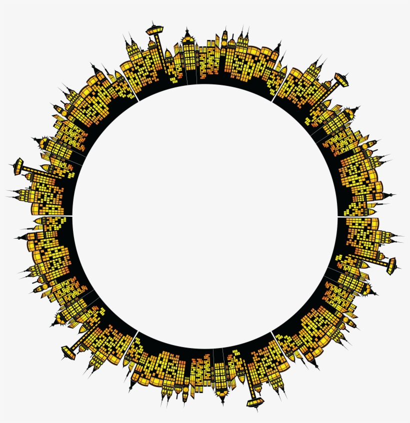 Free Clipart Of A Circular Frame Of Glowing City Buildings - Cafepress ! Samsung Galaxy S8 Case, transparent png download