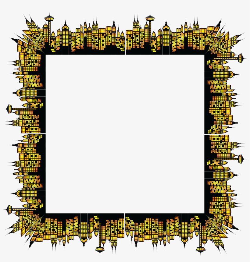 Free Clipart Of A Square Frame Of Glowing City Buildings - Cafepress ! Samsung Galaxy S8 Case, transparent png download