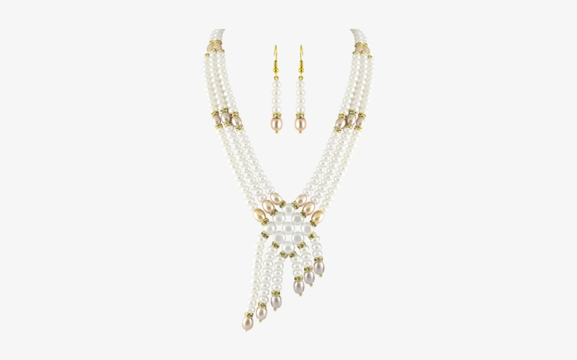 Jpearls Sjpjl-505 3 String Pearl Necklace Set - Necklace, transparent png download