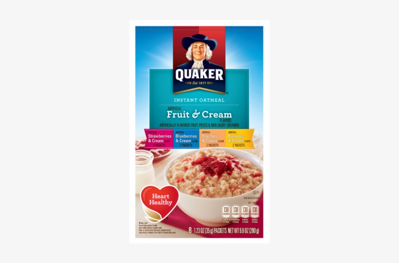 Quaker Fruit & Cream Variety Pack Instant Oatmeal - Quaker Instant Oatmeal Fruit And Cream, transparent png download