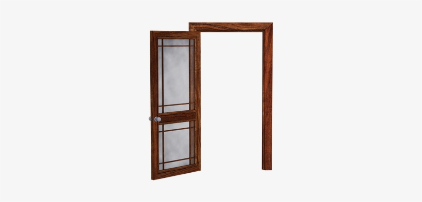 Door Open Door Wooden Door Glass Panes Tra - Porta Aberta Em Png, transparent png download