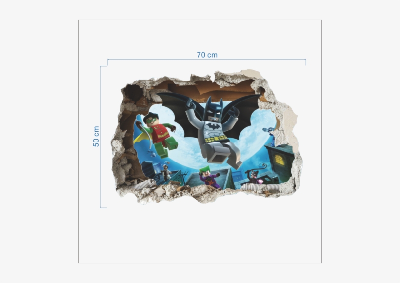 2 Of 6 Cartoon Hero Batman Broken Home Decor Wall Sticker - Mural, transparent png download